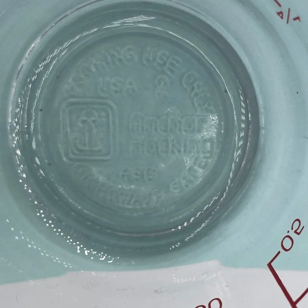 Vintage ANCHOR HOCKING OVEN BASICS- 1 CUP Glass Measuring Cup-#496 EXCELLENT